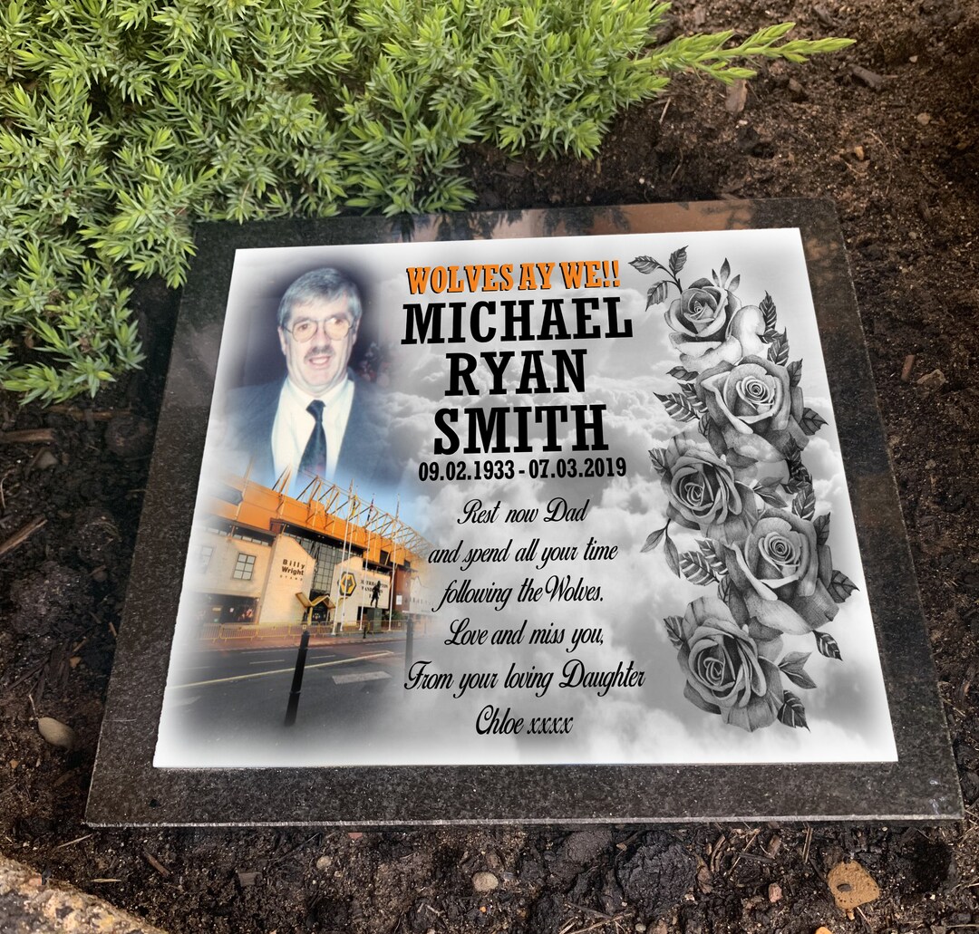 Football Soccer Sport Design, Solid Granite Headstone Grave Marker