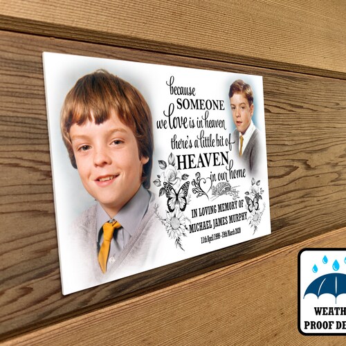 Personalised memorial plaque, Bench plaque, Wall sign, Memorial gift, Acrylic memorial plaque with adhesive tape, Garden or cemetery use.