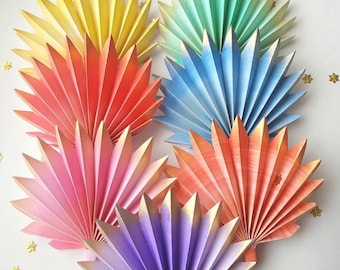 Handpainted Ombre Paper fan Cake toppers/Decoration