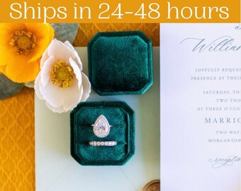 15+ Colors- HANDMADE Personalized Velvet Ring Box - Ring Box For Weddings, Photography Prop, Keepsake, Jewelry Storage, Velvet Ring Box
