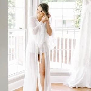 Bridal Robe, Long Bride Robe, Custom Bridal Robe, Bride Robe, White Robe for Bride