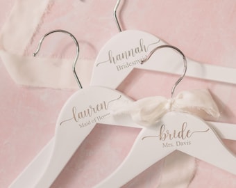 Personalized Bridesmaid Hangers, Wedding Dress Hanger, Custom Hanger, Personalized Hanger, MRS Hanger, Wooden Engraved Hanger