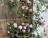 Medium Round Metal Obelisk 1.5m - Rustic Climbing Plant Support - Rusty Garden Frame - Rose Crawling Plants Support - Garden Art Decor