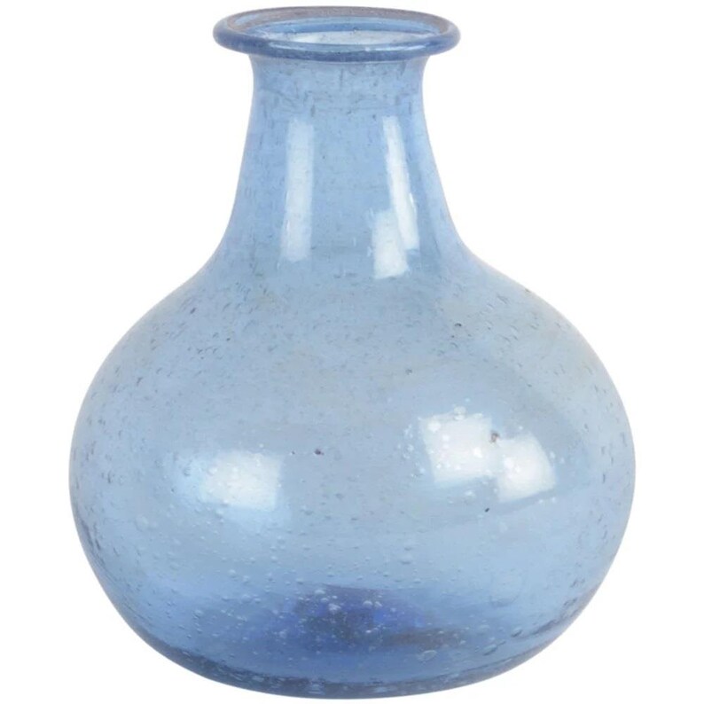 Lapis Blue Recycled Glass Rustic Stem Bud Vase Palar 9x11cm Etsy UK