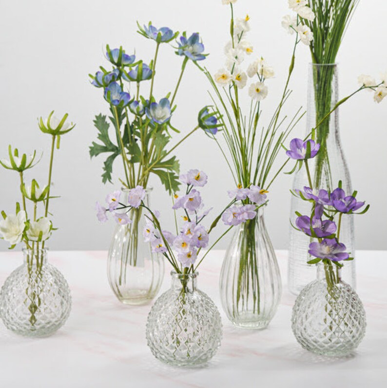 Trio of Clear Glass Bud Vases Round Ball Mini Vases Set of 3 Etsy UK