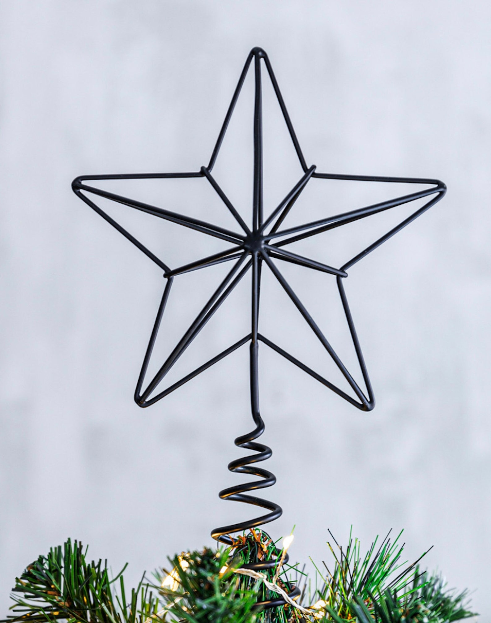 Star Tree Topper Black Outline Metal Star Rustic Christmas Etsy UK