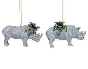 Rhino Indianapolis Indiana  Zoo Brass Christmas Ornament 