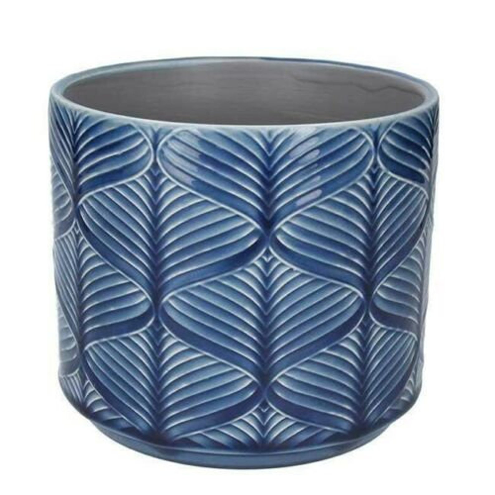 Navy Blue Wave Glazed Ceramic House Plant Pot Cover Geometric Etsy UK