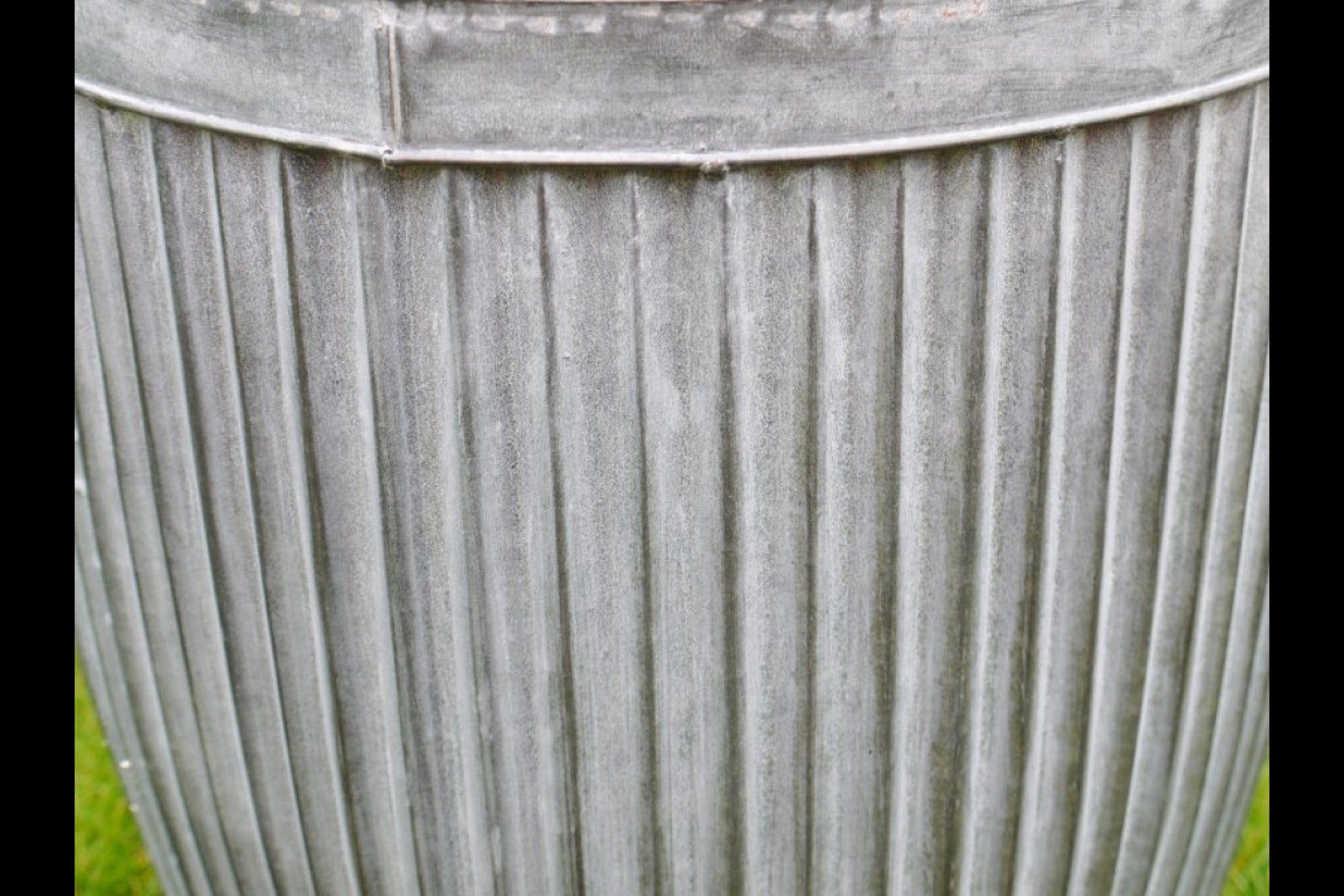 Galvanised Zinc Dolly Tub Metal Plant Pot Round Ribbed Etsy UK