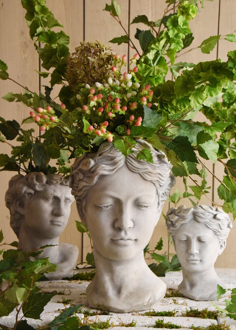 Goddess Head Planter Female Bust Planter Head Plant Pot Etsy