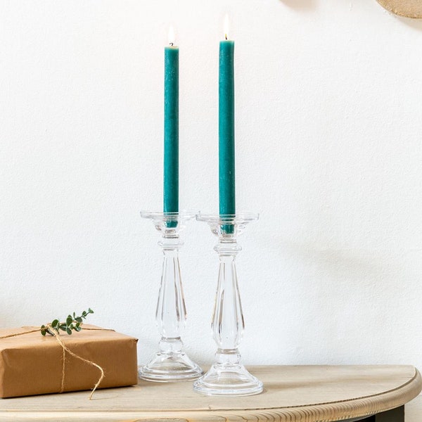 Tall Glass Candle Holder Etsy