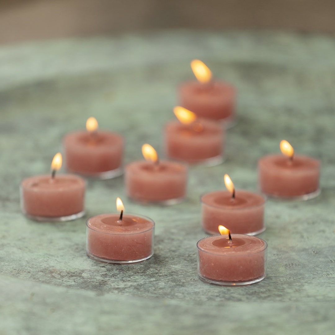 10 Dusky Pink Tea Light Candles Small Coloured Candles 4 Etsy