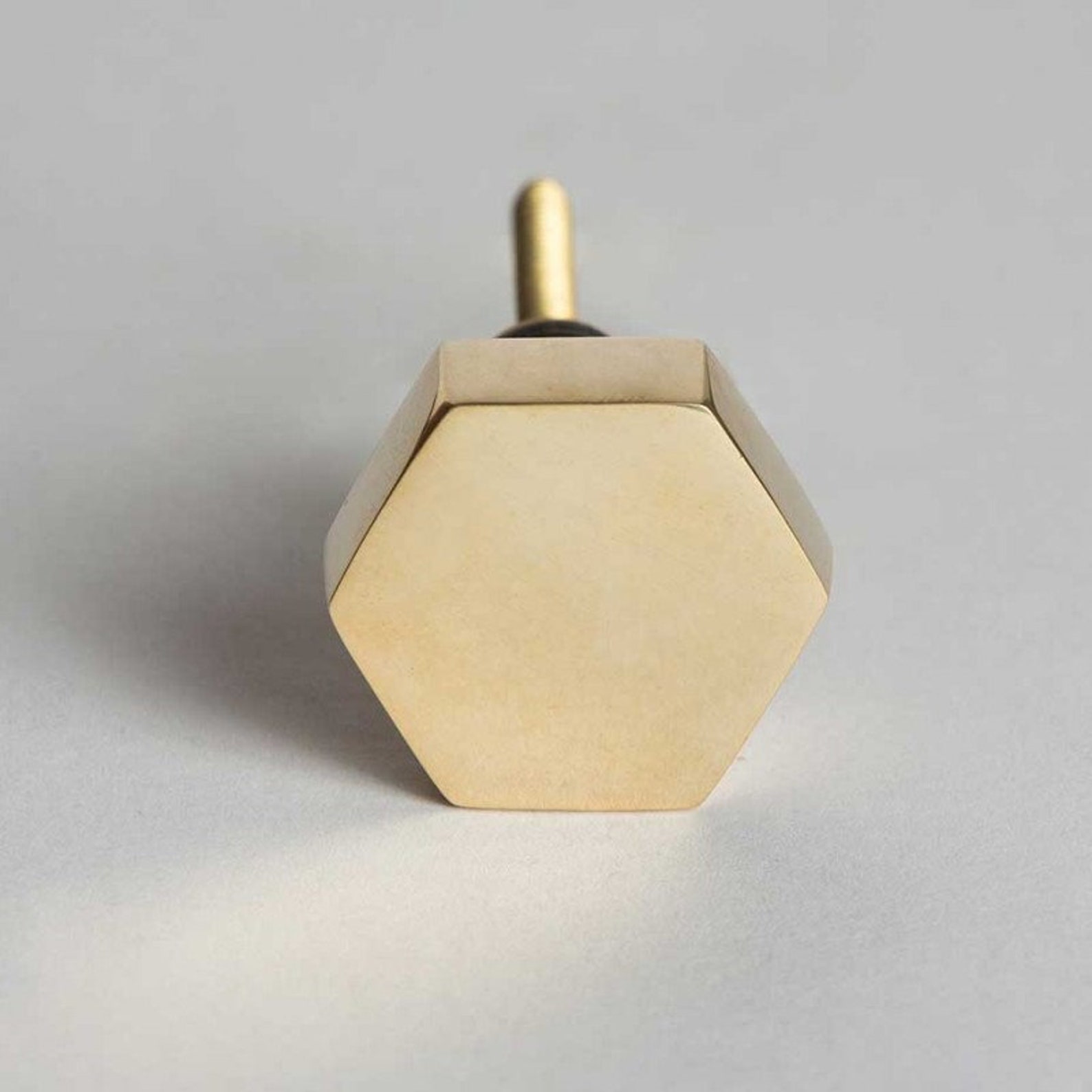 Gold Polished Brass Hexagon Knob Door Drawer Handle Bombay Etsy UK