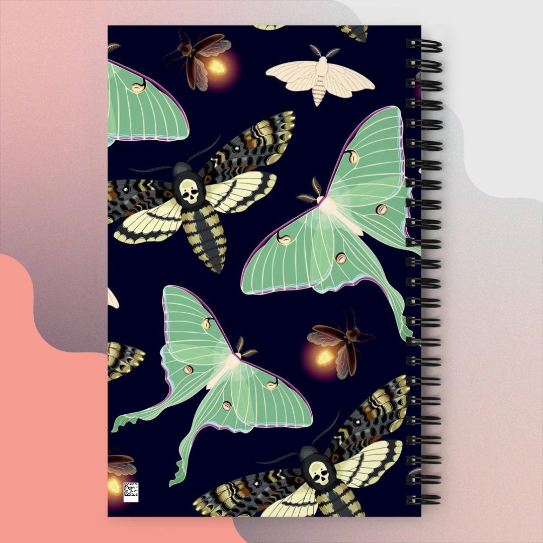 Moth Notebook Luna Moth Spiral Notebook - Etsy