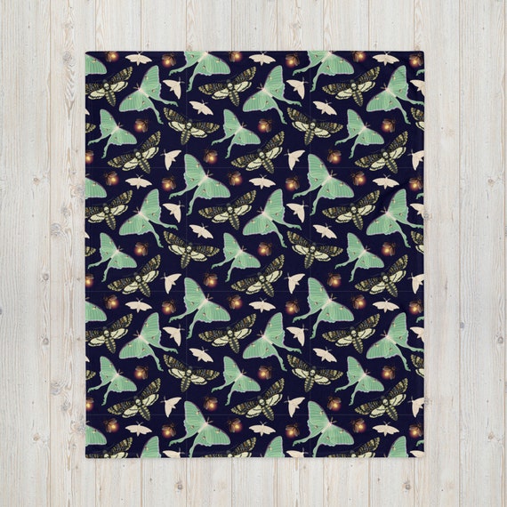 Luna Moth Throw Blanket
