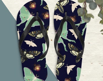 Luna Moth Flip-Flops