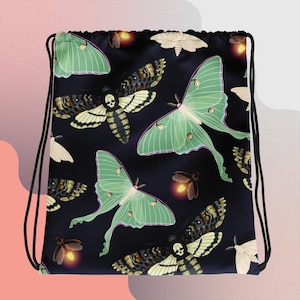 Luna Moth Drawstring Bag