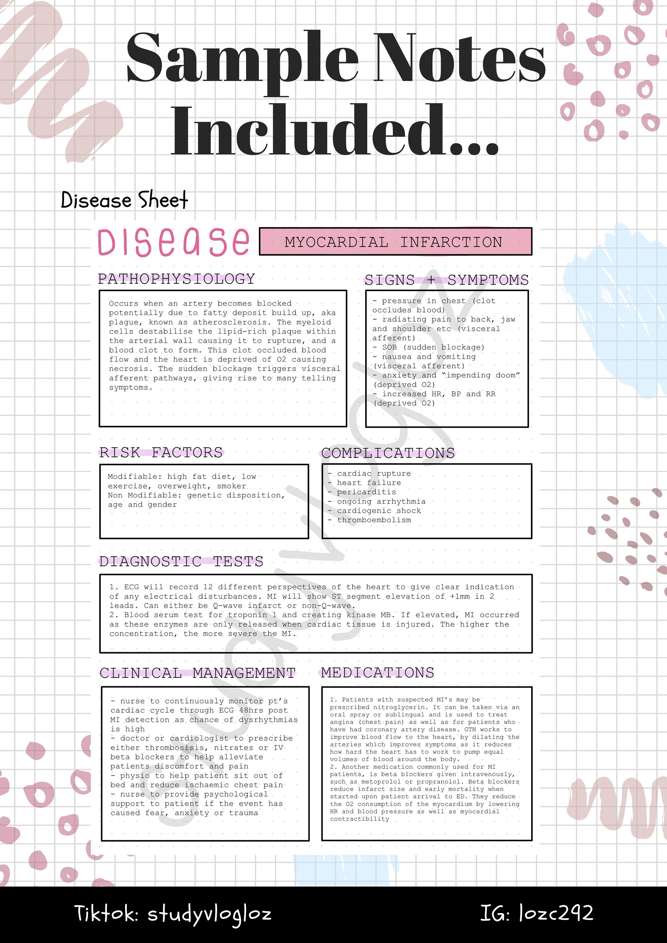 Nursing Study Templates for GoodNotes5 or Printable | Etsy