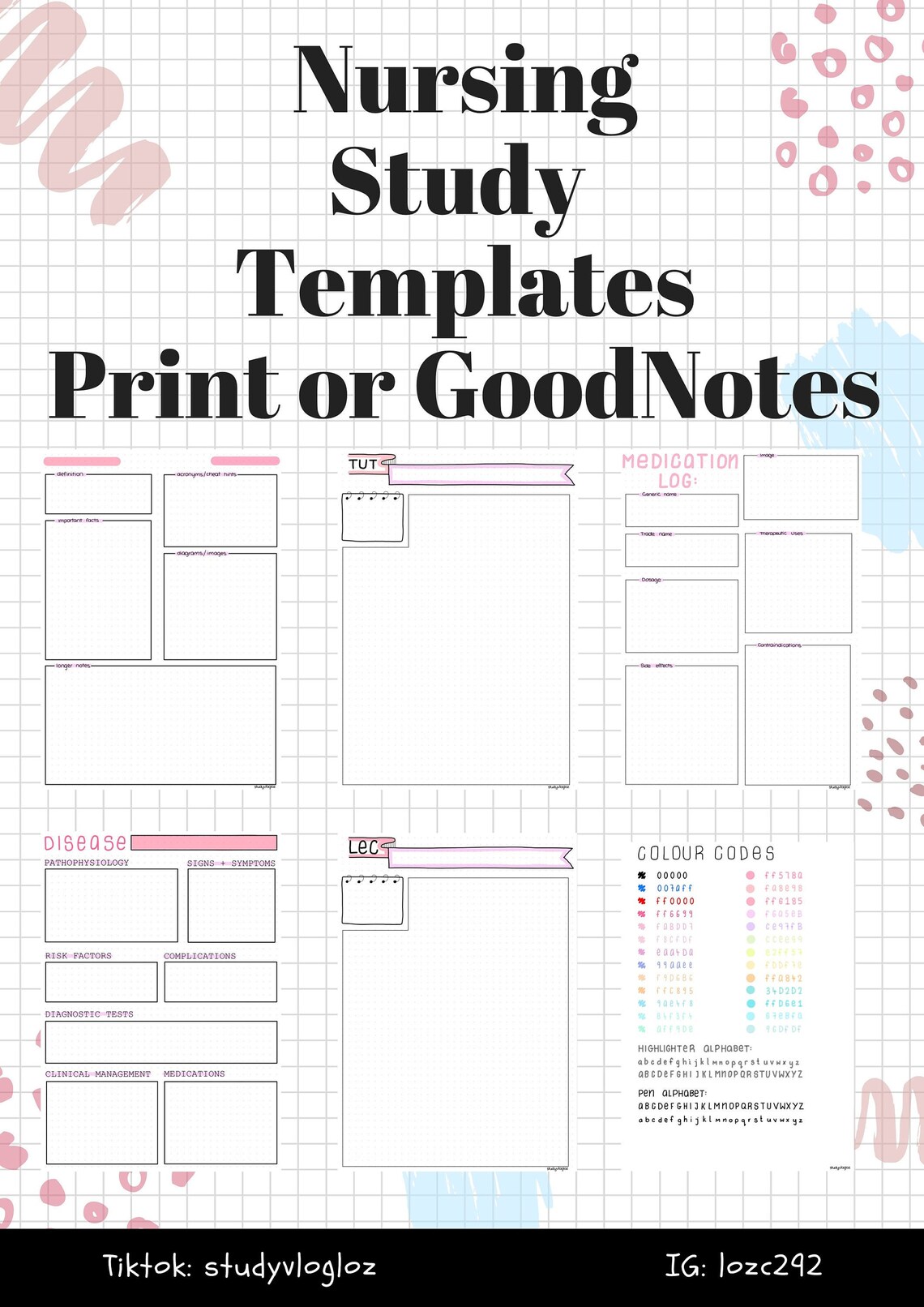 Nursing Study Templates