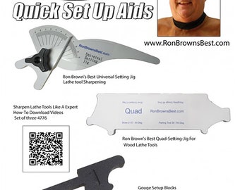 Quick Sharpening Setup Aids For Wood Lathe Tools. Compatible With Wolverine.