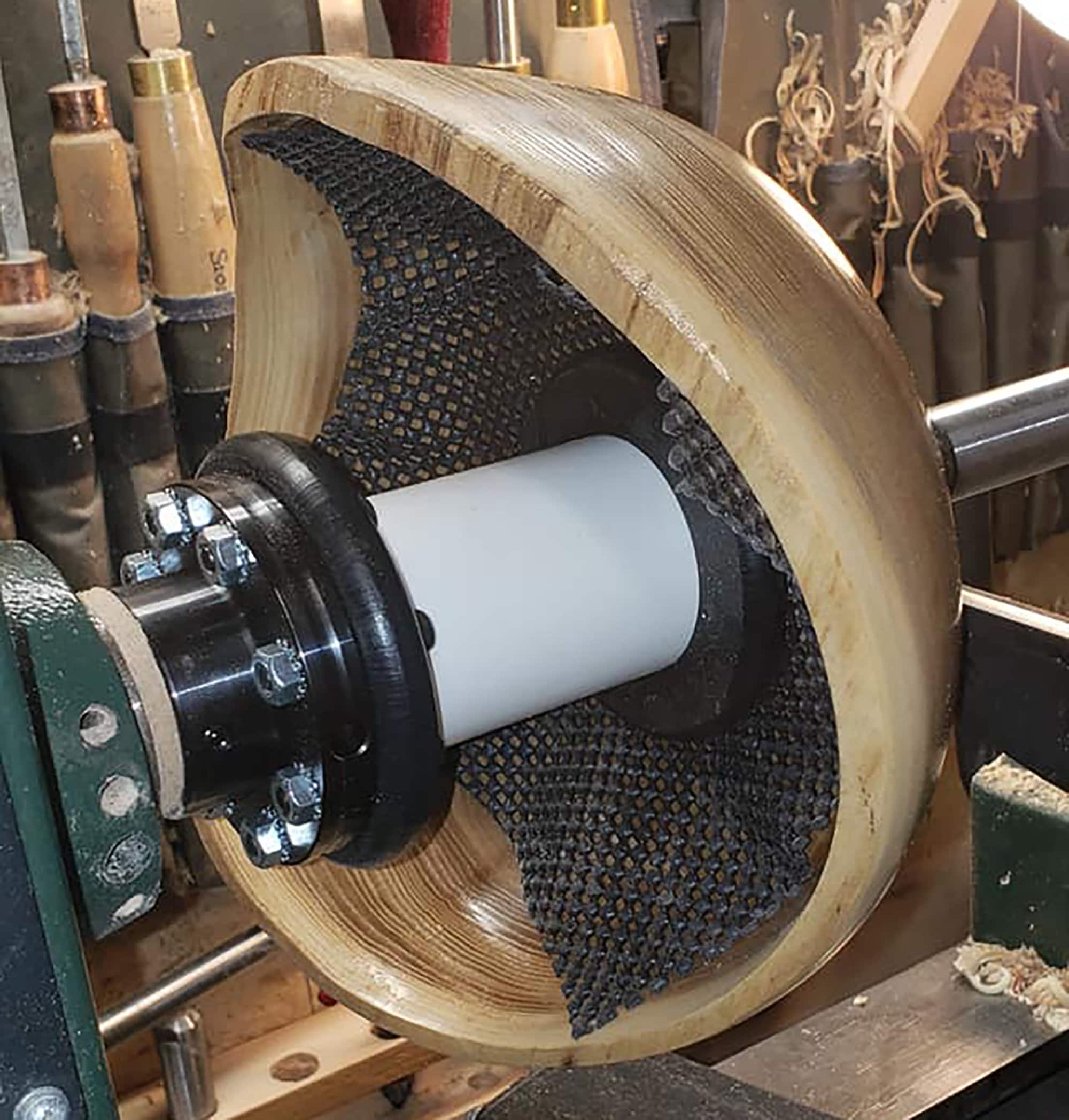 Natural Edge Jamb Chuck for holding lathe projects with irregular edges or projects too large for a Longworth or Cole Jaws.