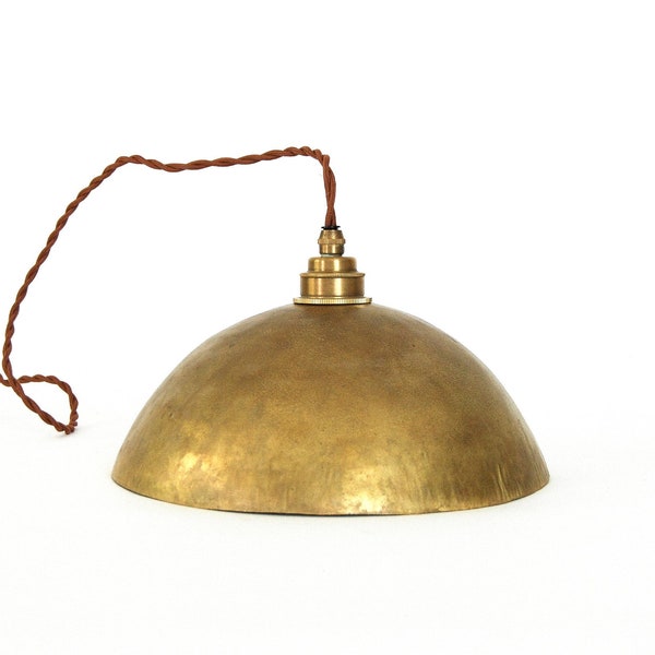 Brass Dome Pendant Lamp Etsy