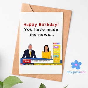 Sky Sports News Happy Birthday Card / Tarjeta de felicitación de fútbol / Funny Football Card / Transfer News Card / Card For Him / Funny Sports Card
