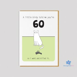 Tarjeta de cumpleaños 60 / Tarjeta de cumpleaños 60 divertida / Tarjeta 60 para mujeres / Tarjeta 60 para hombres / Cumpleaños 60 personalizado / Tarjeta de cumpleaños grosera