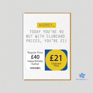 Carte du 40e anniversaire | Carte drôle de 40e anniversaire | 40e carte pour les femmes | 40e carte pour hommes | Carte personnalisée du 40e anniversaire | 40e anniversaire