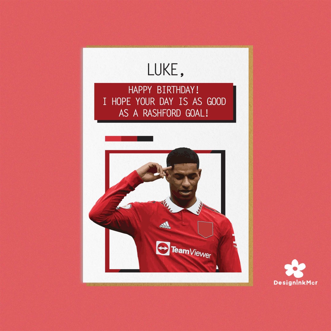 Marcus Rashford Happy Birthday Card MUFC Birthday Card - Etsy