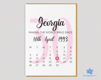 Carte du 30e anniversaire | Carte drôle de 30e anniversaire | 30e carte pour les femmes | 30e carte pour hommes | Carte personnalisée du 30e anniversaire | 30e anniversaire