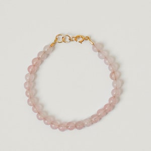 Rose Quartz 4mm baby/adult bracelet- 14k gold filled & stretch