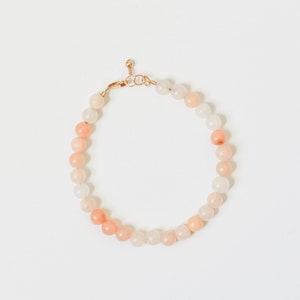 Bracelet bébé/adulte Aventurine rose 6mm - Gold filled 14 carats & stretch