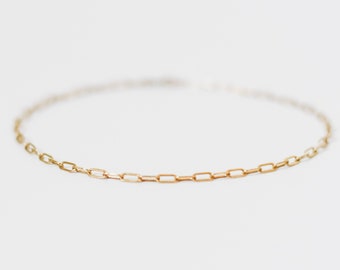 Paperclip Chain 14k gold filled necklace or braclet