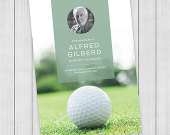 man Funeral Order of Service / Memorial program / Remembrance Service / Celebration of Life / Printed or digital file hobby golf unisex man Funeral Order of Service / Memorial program / Remembrance Service / Celebration of Life / Printed or digital file hobby golf unisex
