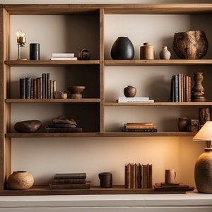 Virtual Background Bookshelf for Zoom Meetings, Neutral Colors Home Office Background for Meetings, Simple Elegant Backdrop Natural Light