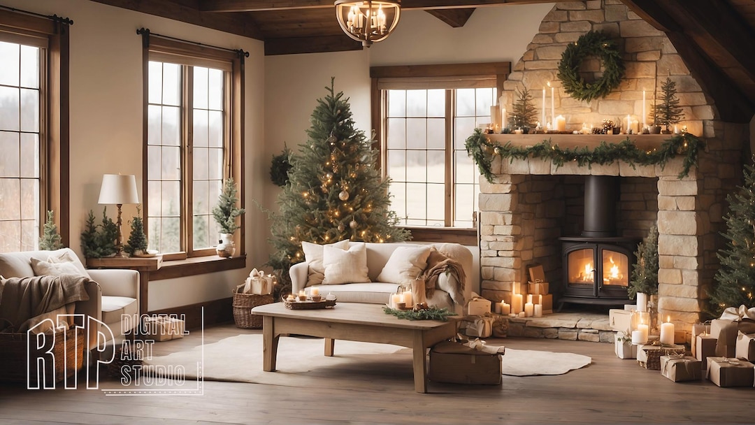 Virtual Background of a Rustic Winter Office for Zoom, MS Teams, Webex ...