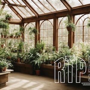 Greenhouse Room Zoom Background, Natural Virtual Home Office Background for Teams Meetings, Work From Home Greenhouse Backdrop