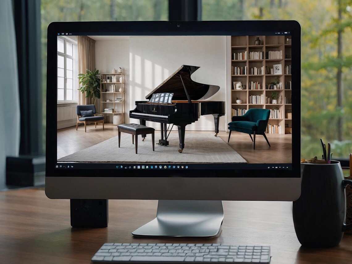 Virtual Background For Teams Meetings Piano Room Background For Zoom 