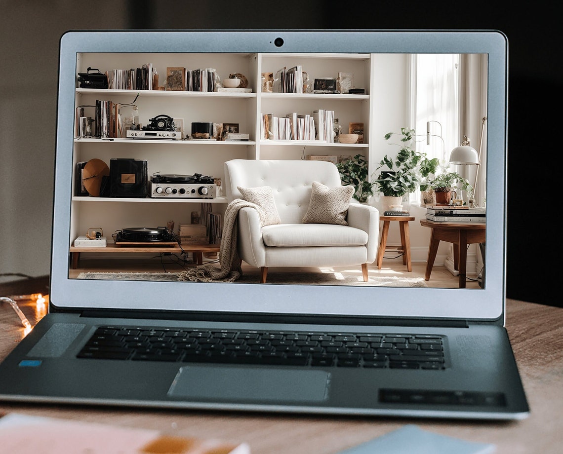 Virtual Background for Zoom Meetings, Record Library White Bookshelf
