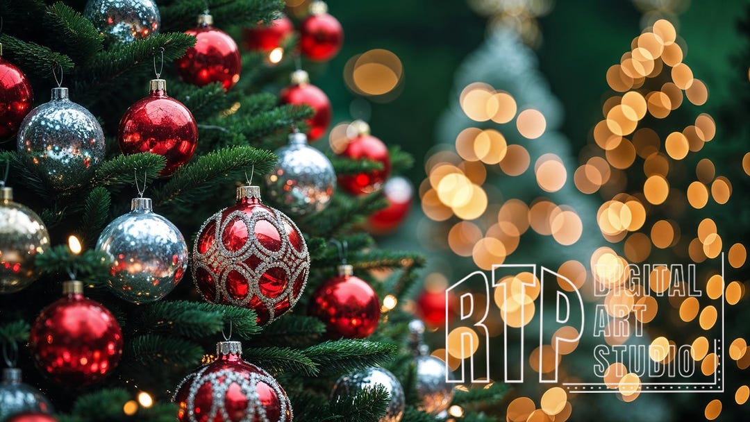 Virtual Christmas Trees Background for Zoom Meetings, Blurred Winter ...