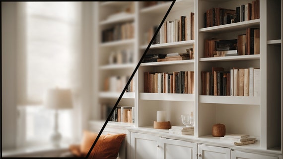 Bookshelf Zoom Background, Minimalist Office Backdrop (Digital Download)