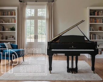 Fundo virtual para reuniões do Teams, fundo de sala de piano para Zoom, Teams, Webex, fundo para professor de música, estúdio de música, conservatório