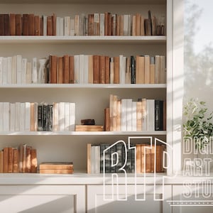 Zoomachtergrond witte boekenplank en raam, virtuele thuiskantoorachtergrond voor teamvergaderingen, thuiswerken Minimalistische plankenachtergrond