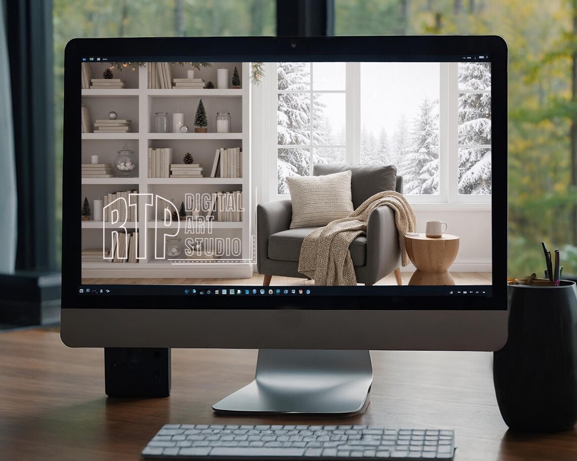 Winter Virtual Background for Zoom Meetings, Snowy Window Background ...
