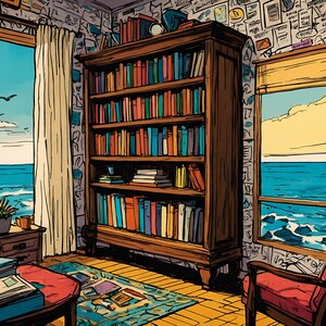 Vintage Comic Style Virtual Background for Zoom Meetings, Home Office ...