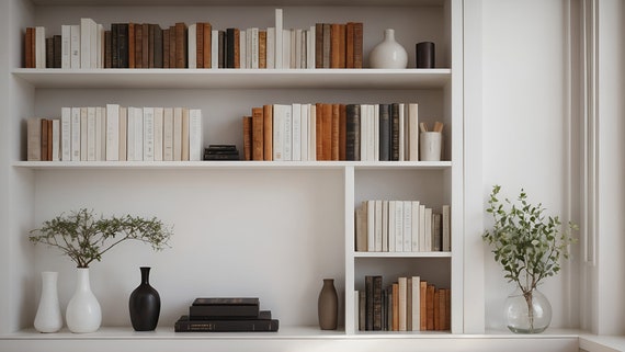 Professional White Shelving and Natural Window Light, Modern Background for Zoom, Microsoft Teams, Webex, Skype Home Office Backdrop