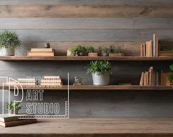 Virtueller Hintergrund Bücherregal für Zoom Meeting, Home Office Hintergrund für Online Meeting, einfache elegante professionelle Kulisse natürliches Licht