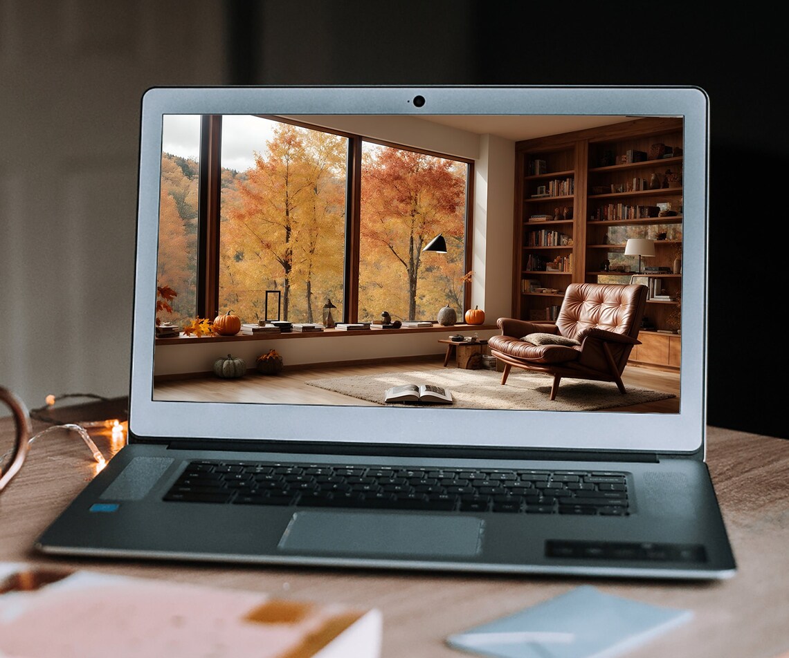 Fall Background for Zoom Meetings, Fall Virtual Office Background for