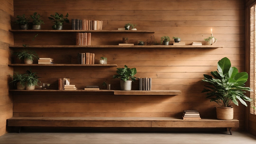 Zoom Background Bookshelf, Minimalist Bookcase for MS Teams Meetings